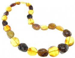 Amber beads made of multi-colored stones